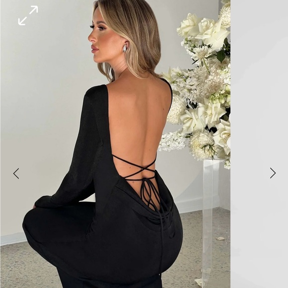 Black long sleeve maxi dress - Picture 4 of 4